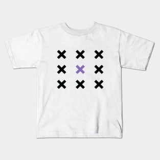 Black and Purple X Pattern Kids T-Shirt